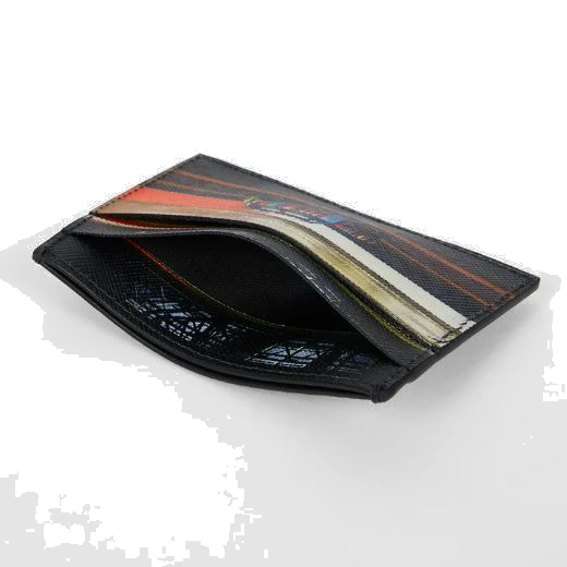 Paul Smith 'Commuter Mini' Print 3CC Leather Card Holder - Image 3