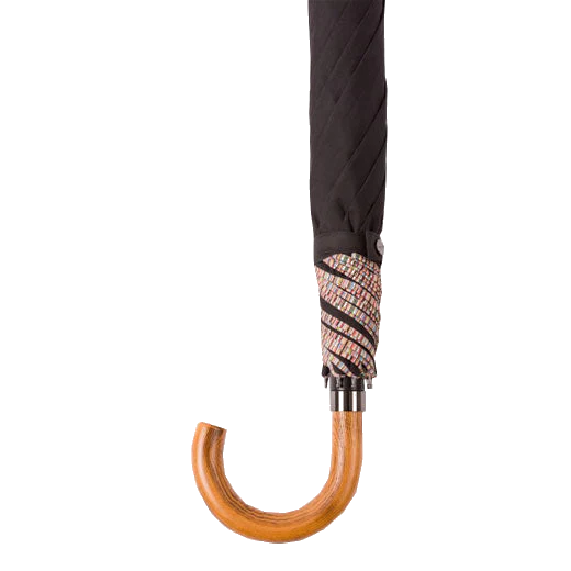 Paul Smith Compact Umbrella in Black with 'Signature Stripe' Trim - Image 3