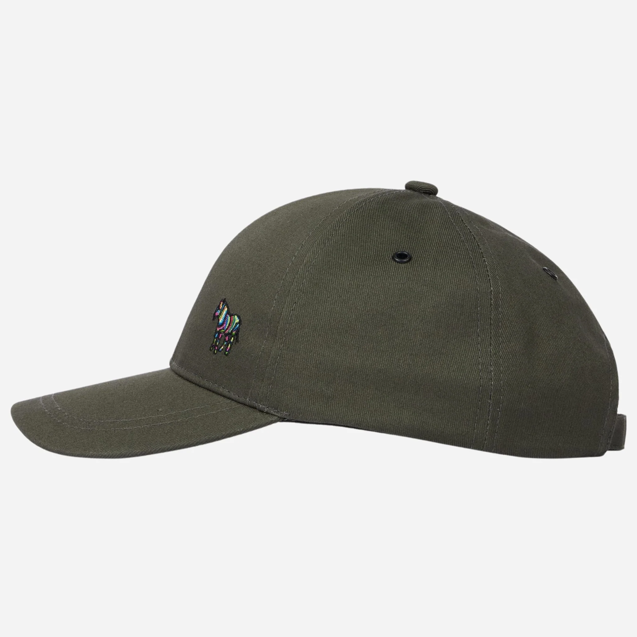 Paul Smith Dark Taupe Cotton Baseball Cap with Striped Zebra Logo