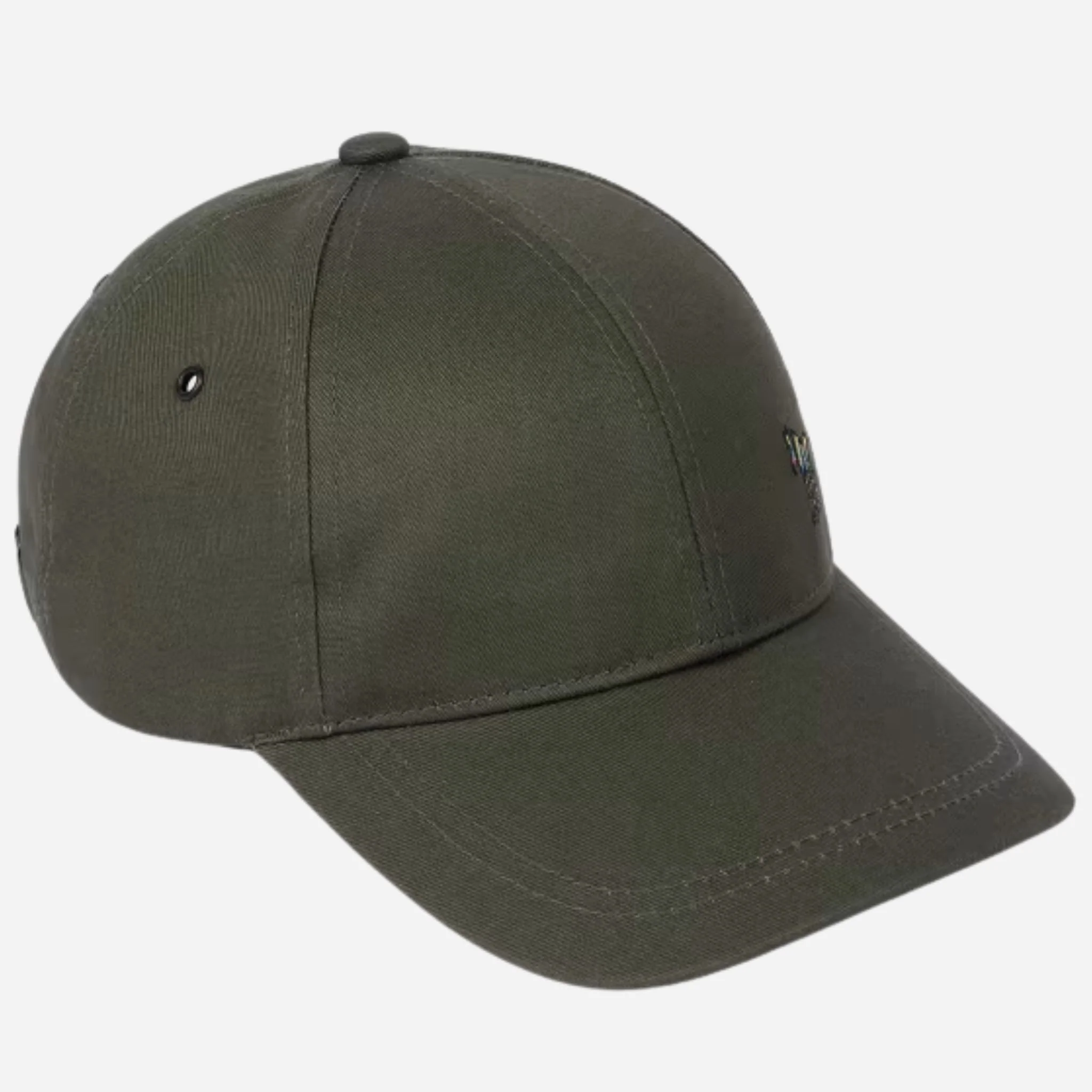 Paul Smith Dark Taupe Cotton Baseball Cap with Striped Zebra Logo - Image 2