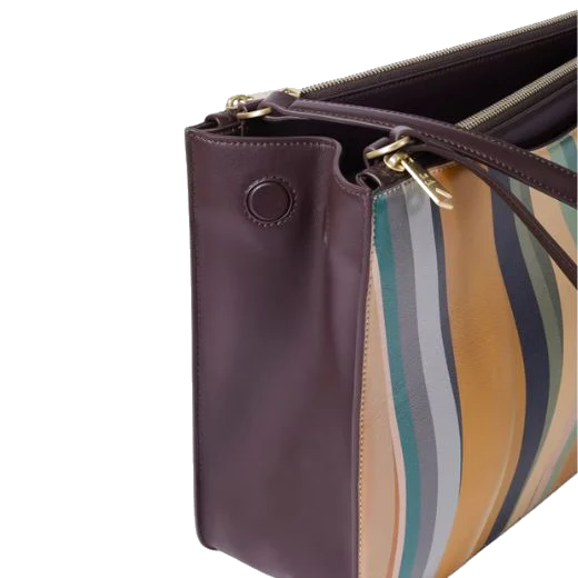 Paul Smith Dusky Swirl Leather Double Zip Tote Bag - Image 3