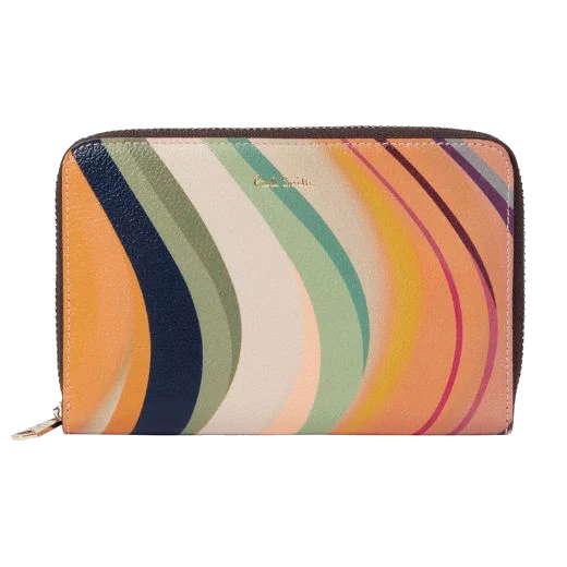 Paul Smith 'Dusky Swirl' Leather Zip-Around Medium Purse