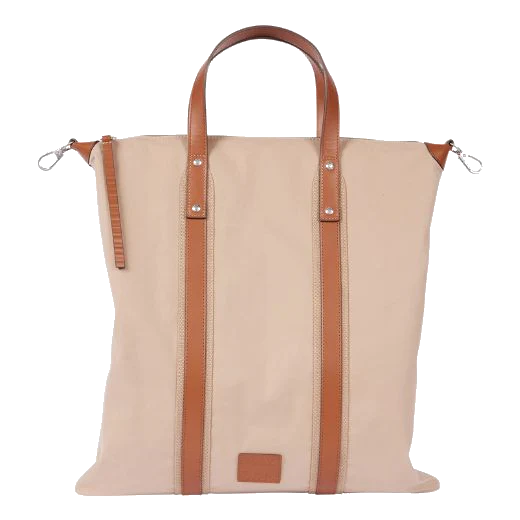 Paul Smith Ecru Duffle Tote Bag With Tan Leather Trim