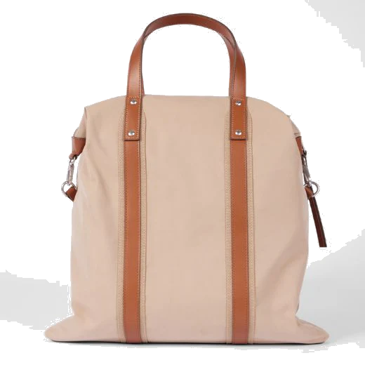 Paul Smith Ecru Duffle Tote Bag With Tan Leather Trim - Image 2