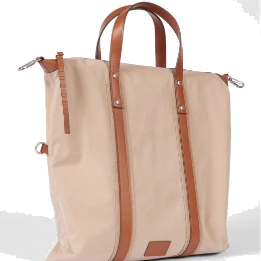 Paul Smith Ecru Duffle Tote Bag With Tan Leather Trim - Image 4
