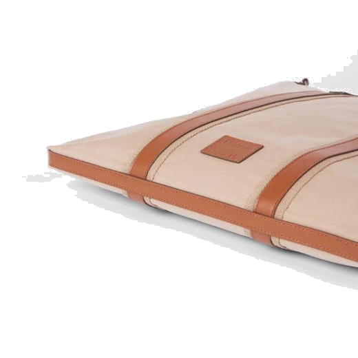 Paul Smith Ecru Duffle Tote Bag With Tan Leather Trim - Image 5
