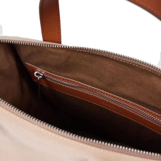 Paul Smith Ecru Duffle Tote Bag With Tan Leather Trim - Image 6