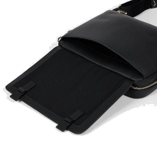 Paul Smith Grained Leather Signature Stripe Trim Messenger Bag - Image 7