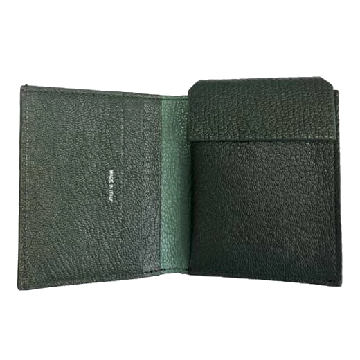 Paul Smith Green Leather 2CC Bifold Card Holder Coin Wallet - Image 3