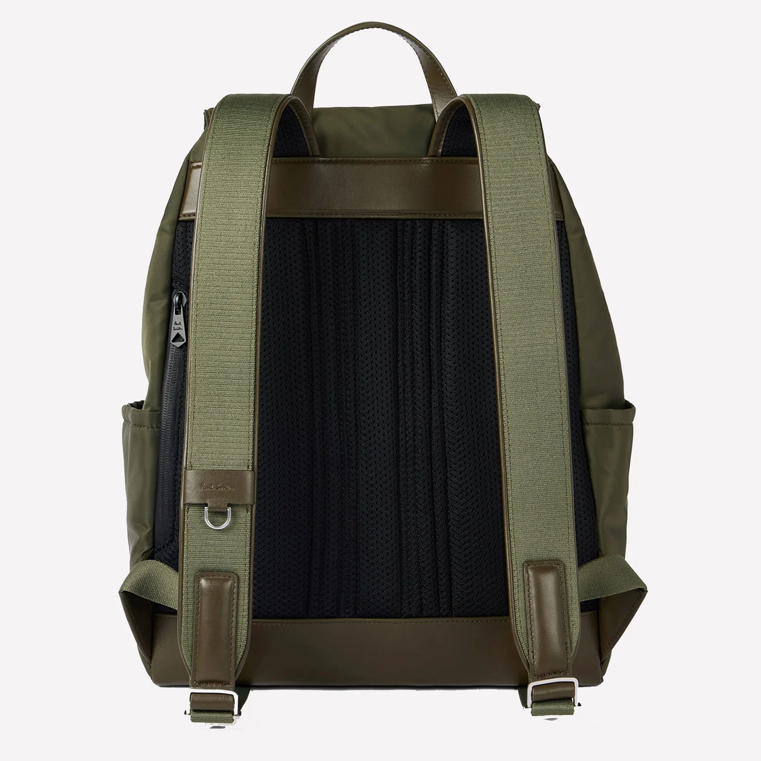 Paul Smith Green Recycled Nylon Backpack with Signature Stripe Trims - Image 4