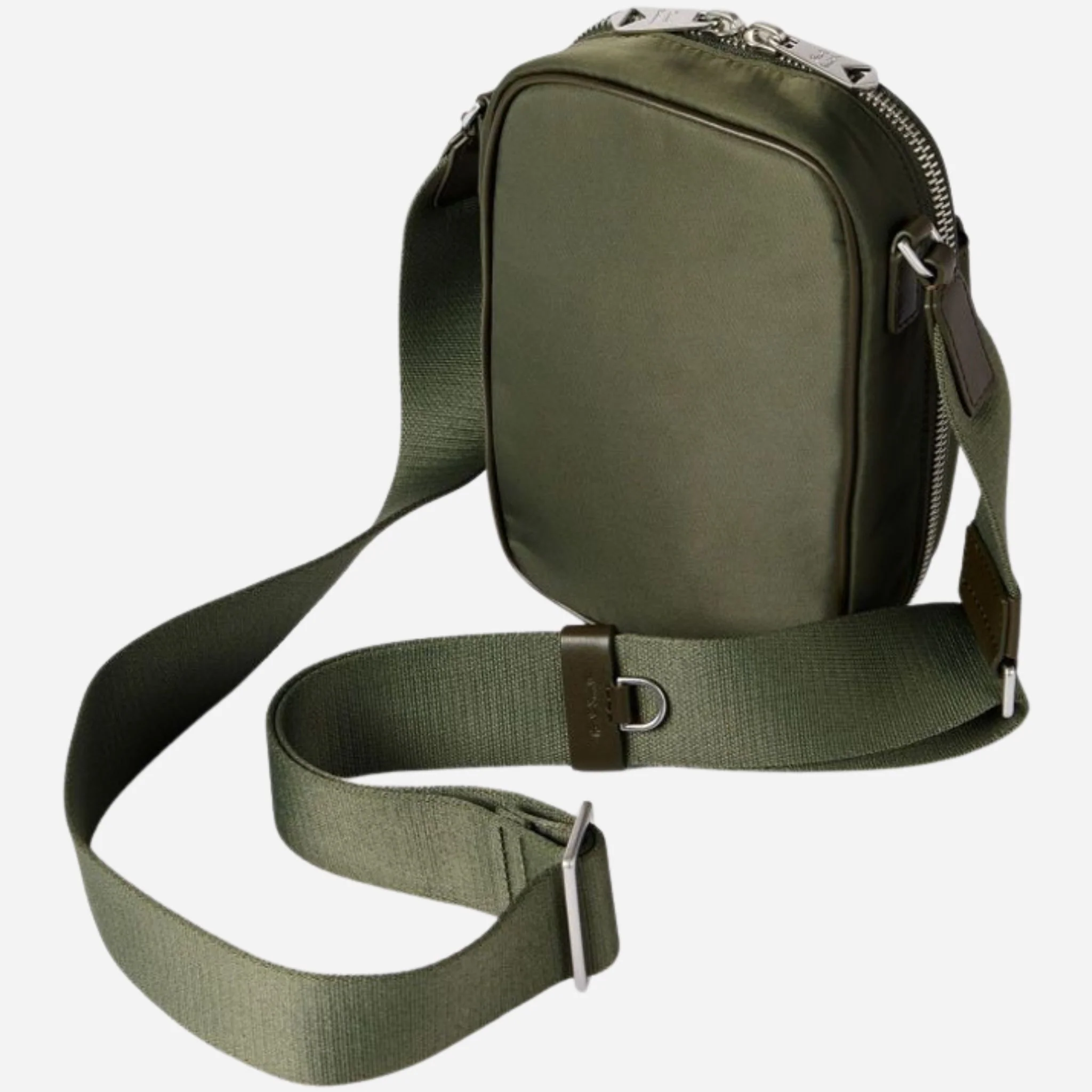 Paul Smith Green Recycled Nylon Small Flight Bag with Signature Stripe Trims - Image 4