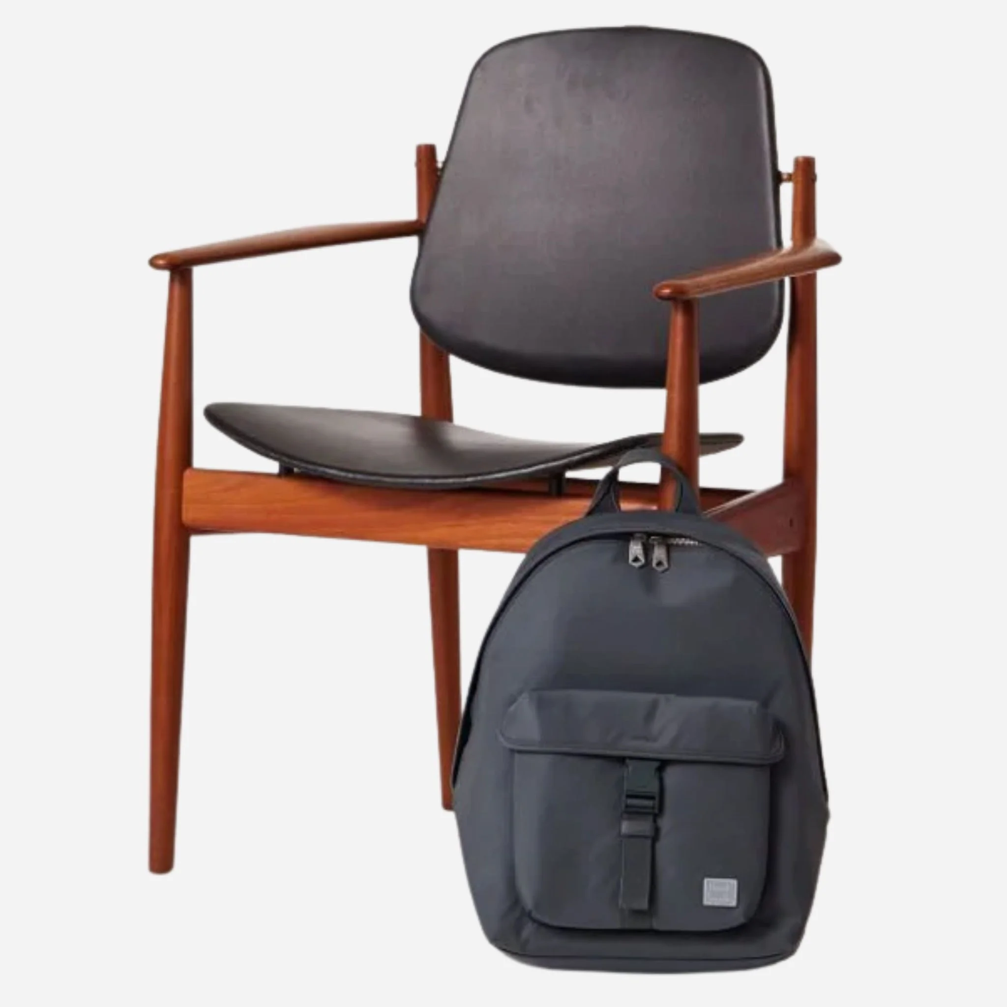 Paul Smith Grey-Teal Recycled Polyester Backpack with Rubberised Signature Logo Patch - Image 9