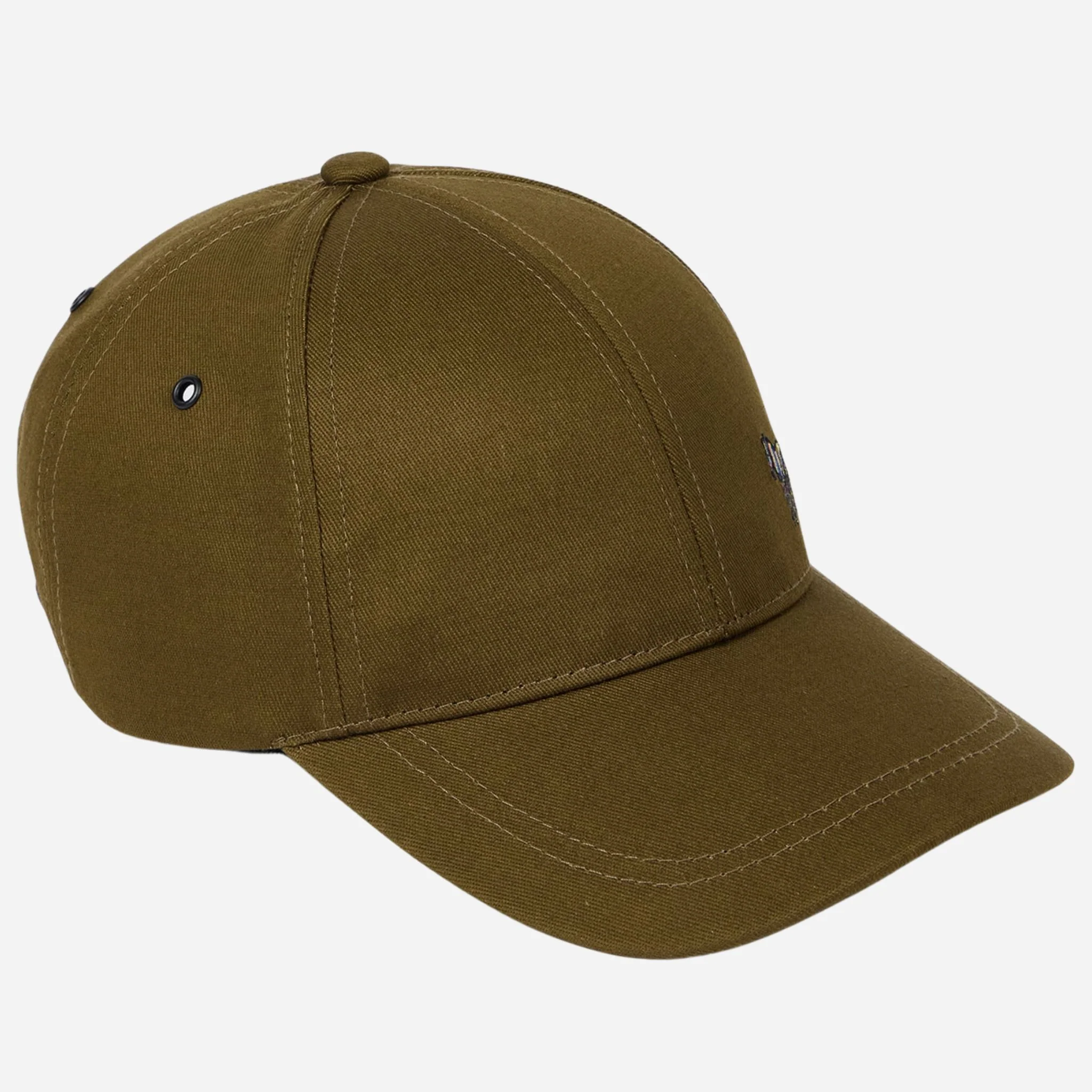 Paul Smith Khaki Cotton Baseball Cap with Striped Zebra Logo - Image 2