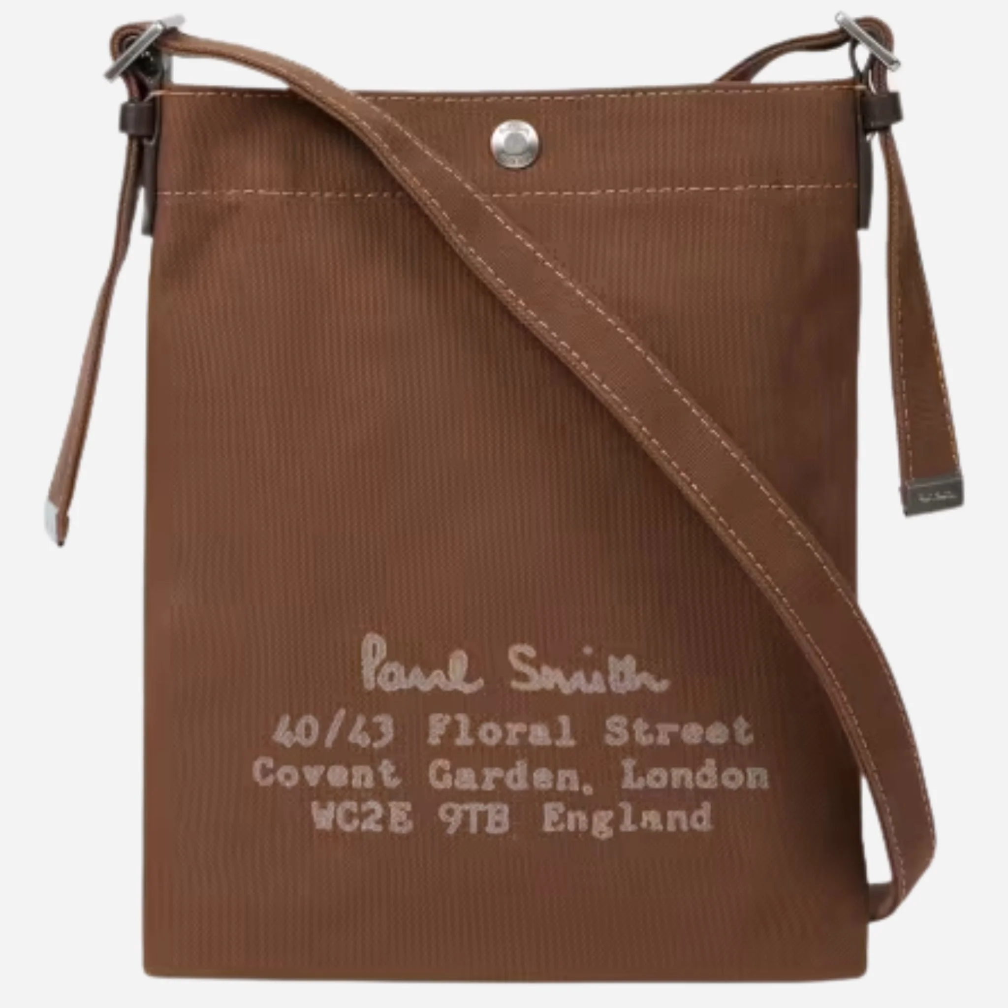 Paul Smith Khaki 'Floral Street' Organic Cotton Blend Canvas Musette Bag