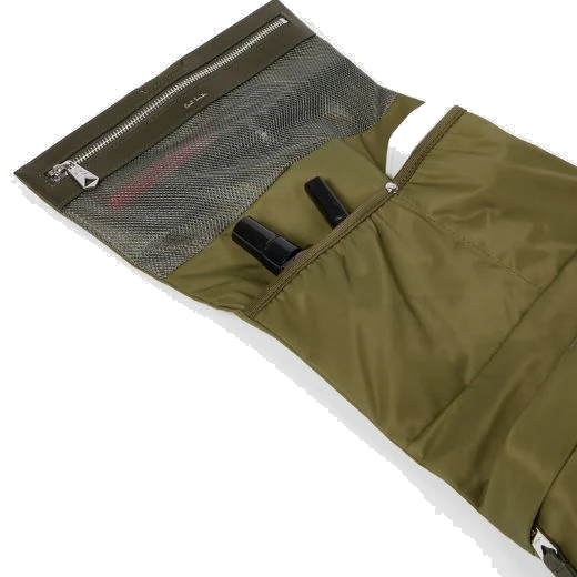 Paul Smith Khaki Nylon & Leather Trim Wash Bag - Image 4