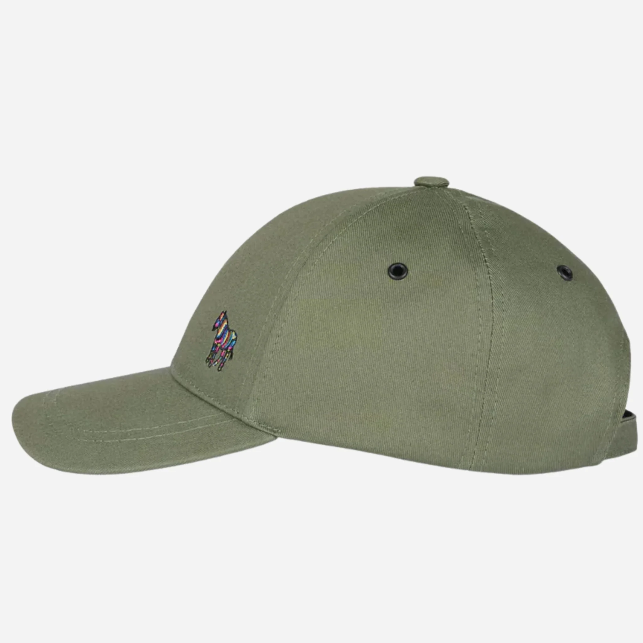 Paul Smith Light Green Seasonal Cotton Cap with Signature Stripe Zebra Logo