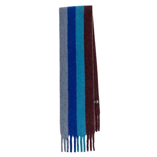 Paul Smith Men's Block Stripe Blue & Burgundy Scarf