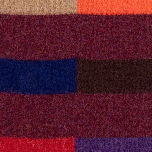 Paul Smith Men's Block Stripe Lambswool Burgundy Glassette Scarf - Image 4