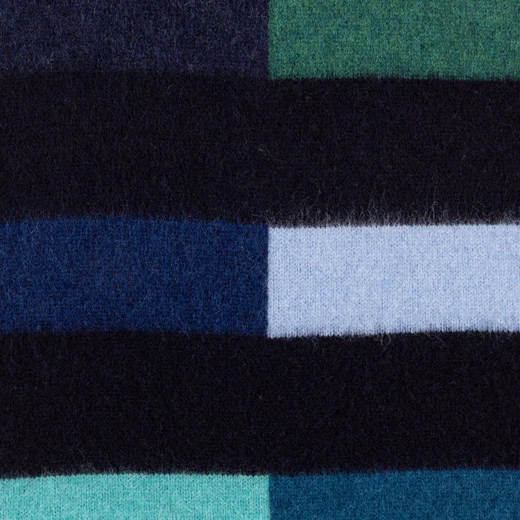 Paul Smith Men's Block Stripe Lambswool Glassette Scarf in Blue - Image 2