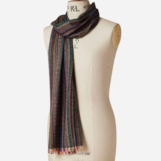 Paul Smith Men’s Hopsack 'Signature Stripe' Merino Wool Scarf - Image 5