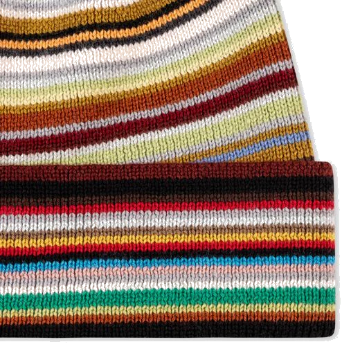 Paul Smith Men's Merino Wool 'Signature Stripe' Beanie Hat - Image 2
