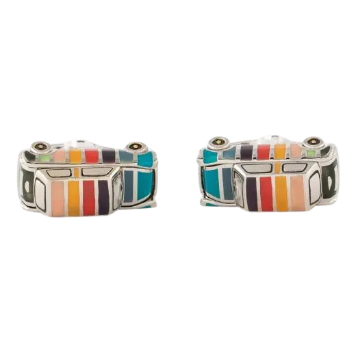 Paul Smith Men's Silver 'Artist Stripe' Mini Cufflinks