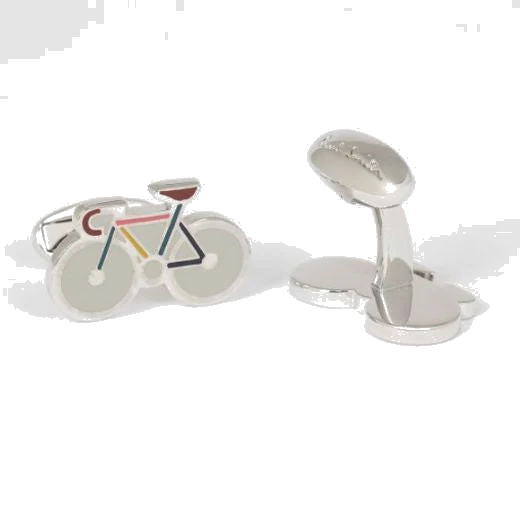 Paul Smith Men's Silver Bike Cufflinks - Image 2
