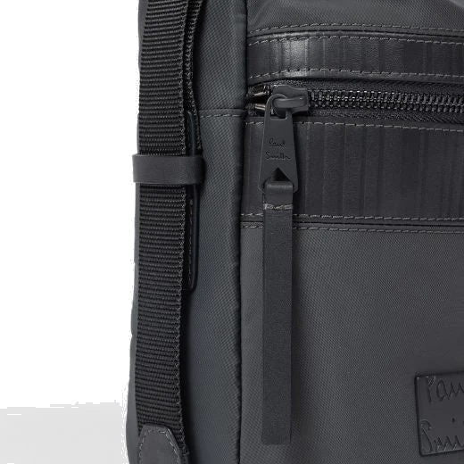 Paul Smith Men's Slate Grey 'Shadow Stripe' Trim Flight Bag - Image 3
