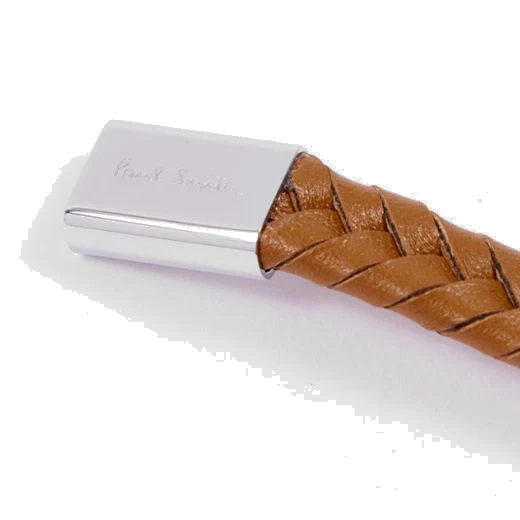 Paul Smith Men's Tan Leather Braided Bracelet - Image 2