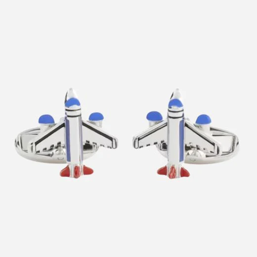 Paul Smith Men's 'Aeroplane' Cufflinks with Blue and Red Detailing
