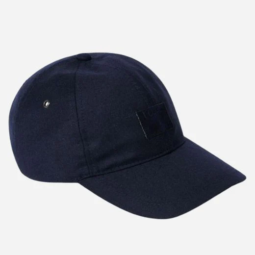Paul Smith Men's Anson Navy Blue Merino Wool Blend Cap