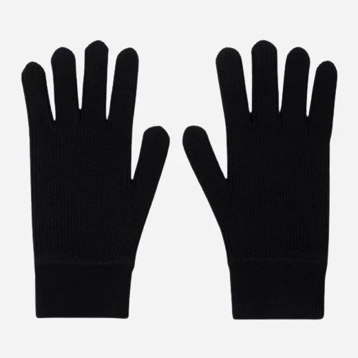 Paul Smith Men's Black Merino Wool Gloves with Signature Stripe Edge - Image 2