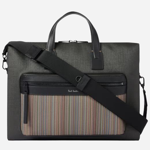Paul Smith Men's Folio with 'Signature Stripe' Coated Canvas Pocket - Image 2