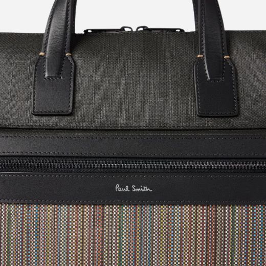 Paul Smith Men's Folio with 'Signature Stripe' Coated Canvas Pocket - Image 6