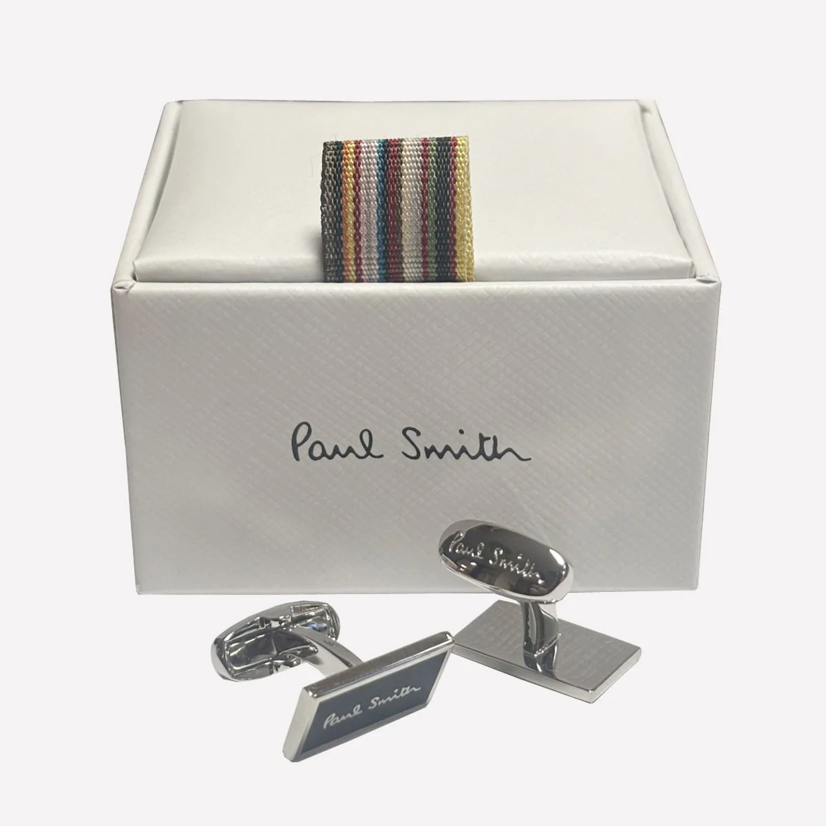 Paul Smith Men's Matt Black Cufflinks with Logo - Image 3