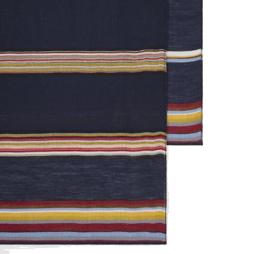 Paul Smith Men's Signature Stripe Navy Silk-Blend Scarf - Image 2