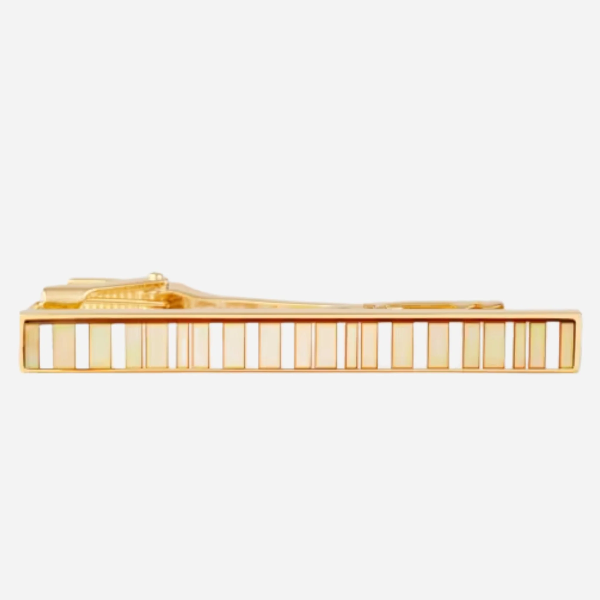 Paul Smith Mother of Pearl 'Stripe' Gold Metallic Tie Clip