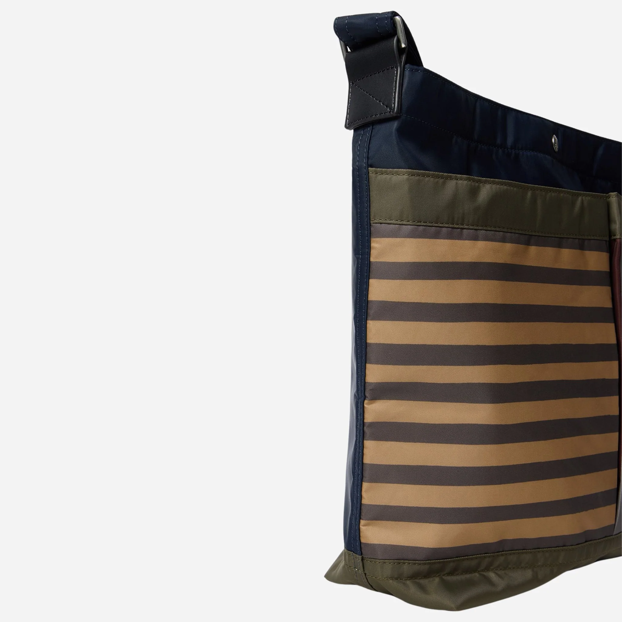 Paul Smith Multistripe Recycled Nylon Adjustable Tote Bag with Signature Logo Patch - Image 3