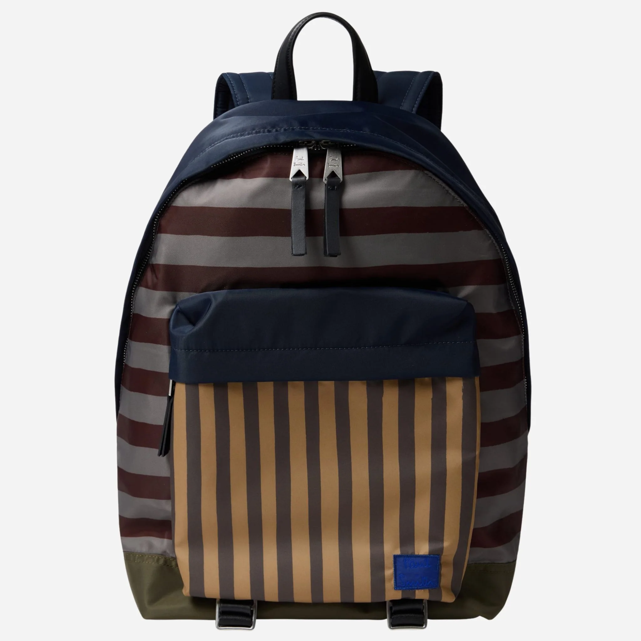 Paul Smith Multistripe Recycled Nylon Backpack with Signature Logo Patch