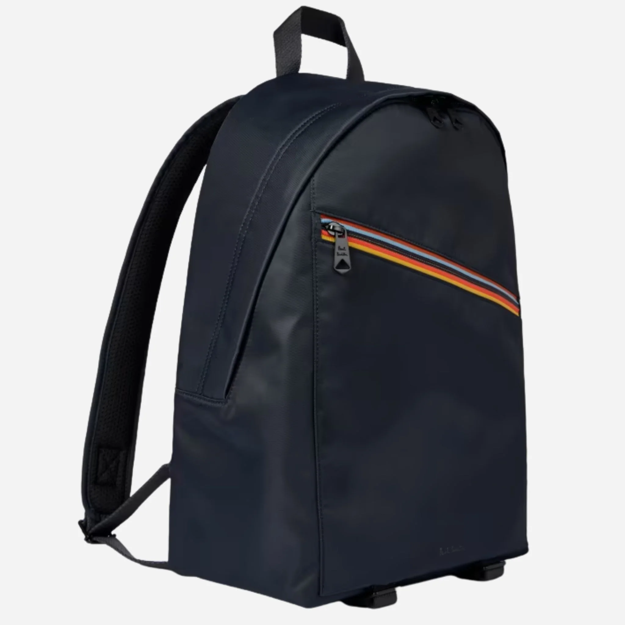 Paul Smith Navy Blue Recycled Polyester Backpack with Artist Stripe Trim - Image 2