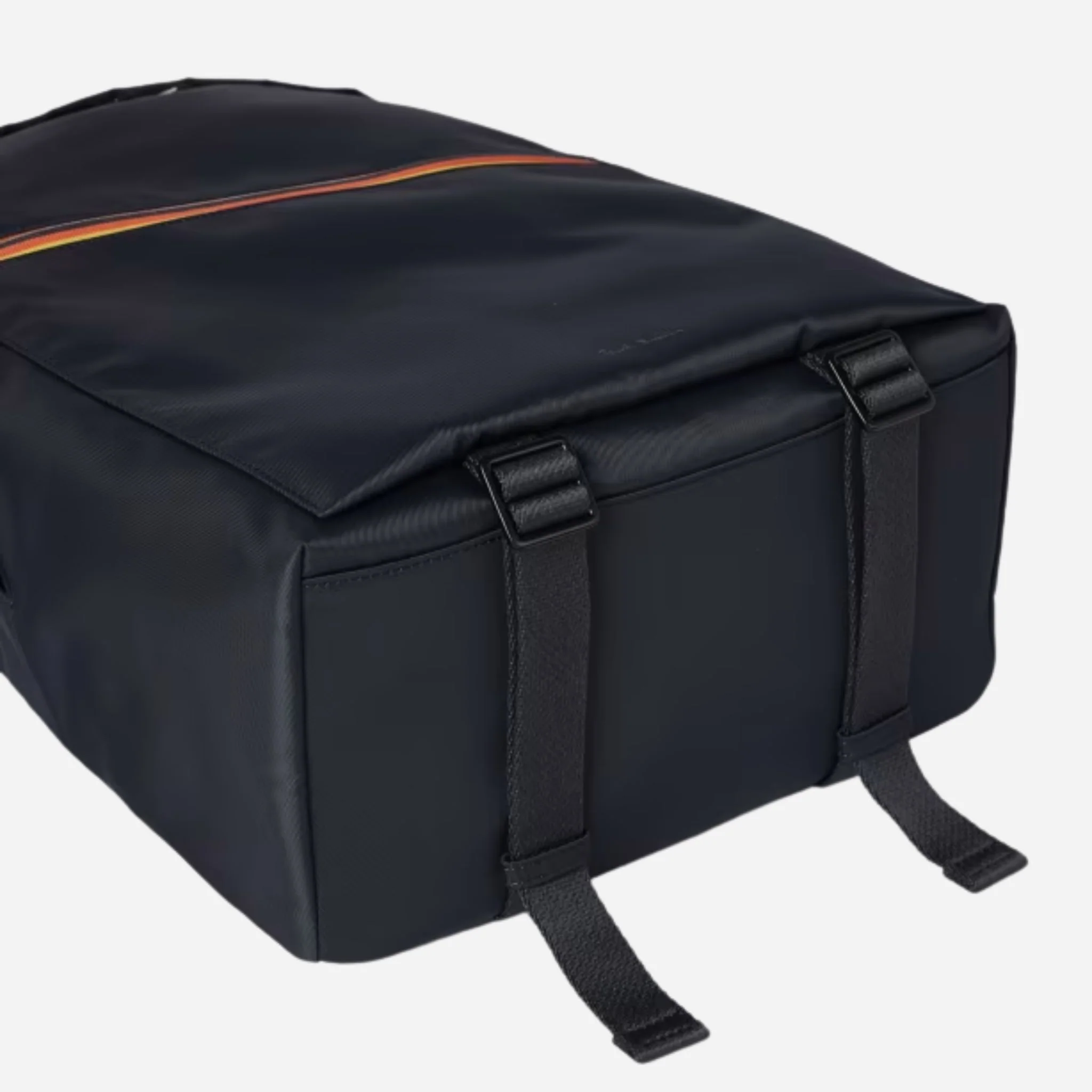 Paul Smith Navy Blue Recycled Polyester Backpack with Artist Stripe Trim - Image 7