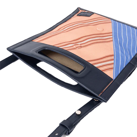 Paul Smith Navy Cotton Messenger Bag With Leather Trims - Image 6