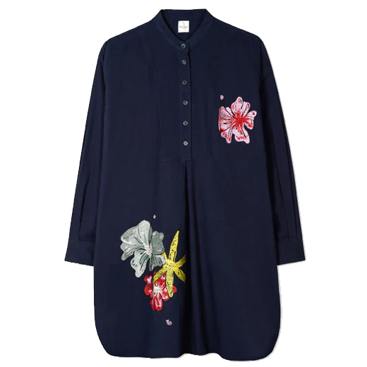 Paul Smith Navy Embroidered Cotton Tunic