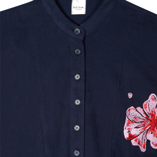 Paul Smith Navy Embroidered Cotton Tunic - Image 3