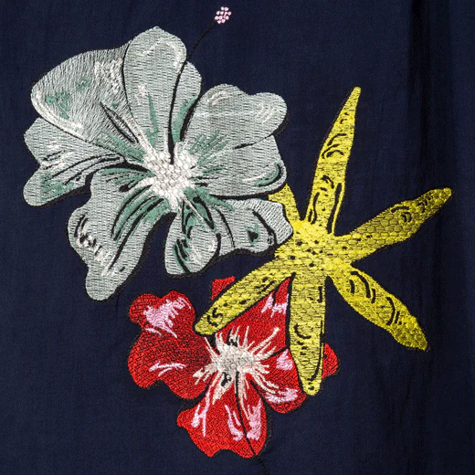 Paul Smith Navy Embroidered Cotton Tunic - Image 4