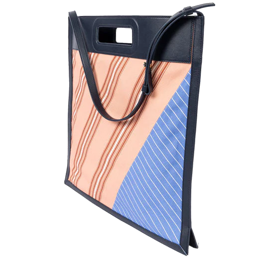 Paul Smith Navy Messenger Bag with Cotton Stripe Details - Image 3