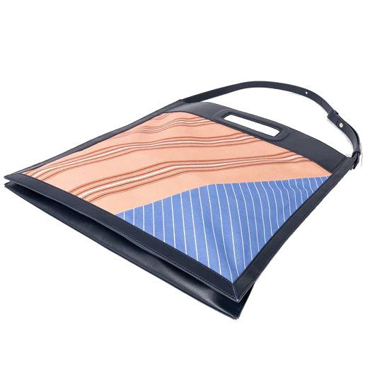 Paul Smith Navy Messenger Bag with Cotton Stripe Details - Image 5