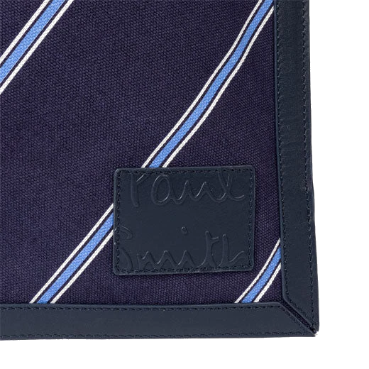 Paul Smith Navy Messenger Bag with Cotton Stripe Details - Image 6