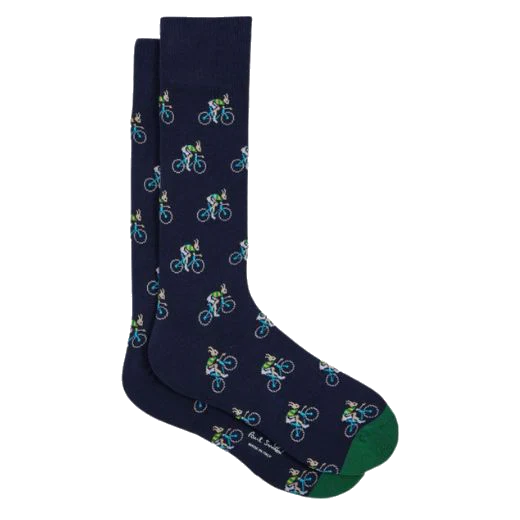 Paul Smith Novelty Rabbit on Bike Men's Cotton Blend Socks 3Pack - Image 4