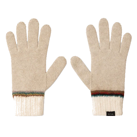 Paul Smith Oatmeal 'Signature Stripe' Wool Gloves